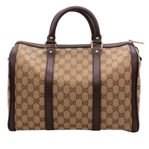 Gucci GG Monogram Supreme Canvas Brown Boston Top Handle Crossbody